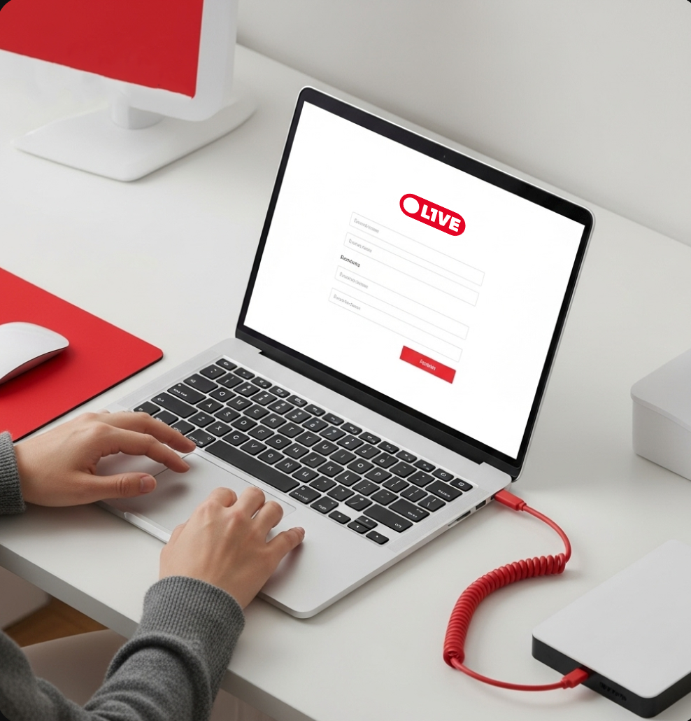 Registrierung auf www.L1VE.com